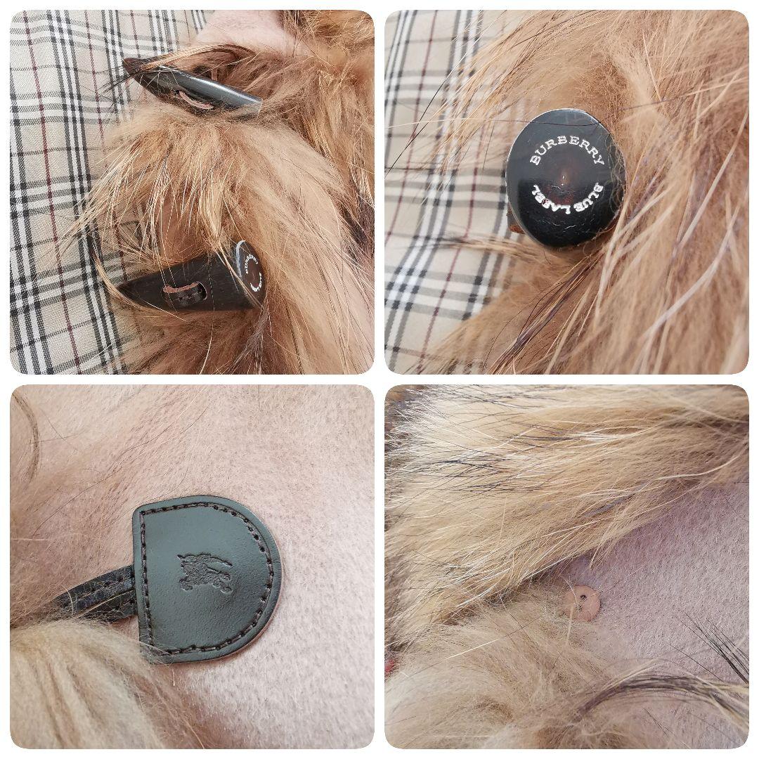 バーバリー ラクーンファー アンゴラ ポンチョ ノバチェック ホースロゴ 38