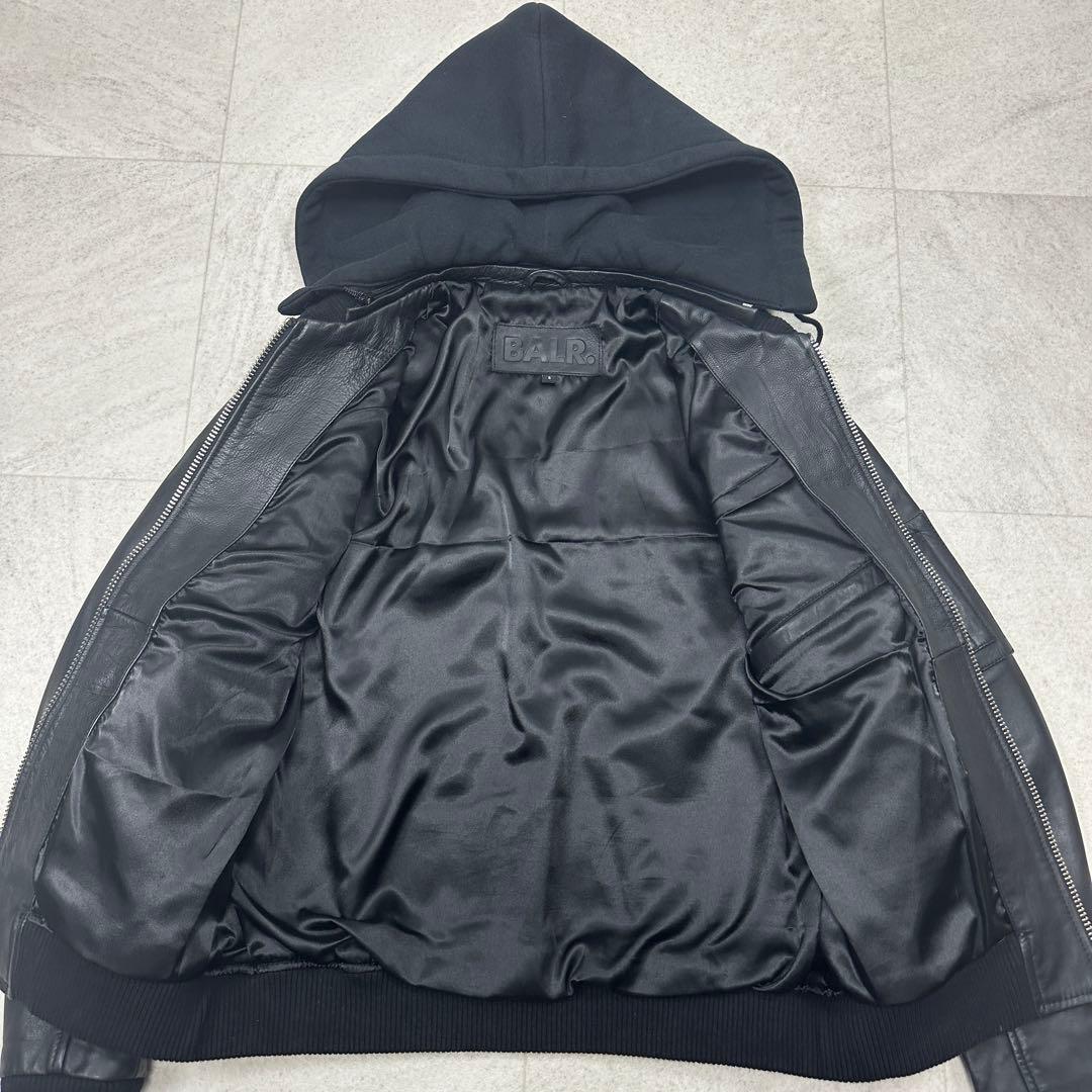【BALR.】2way HOODED LEATHER BOMBER JACKET