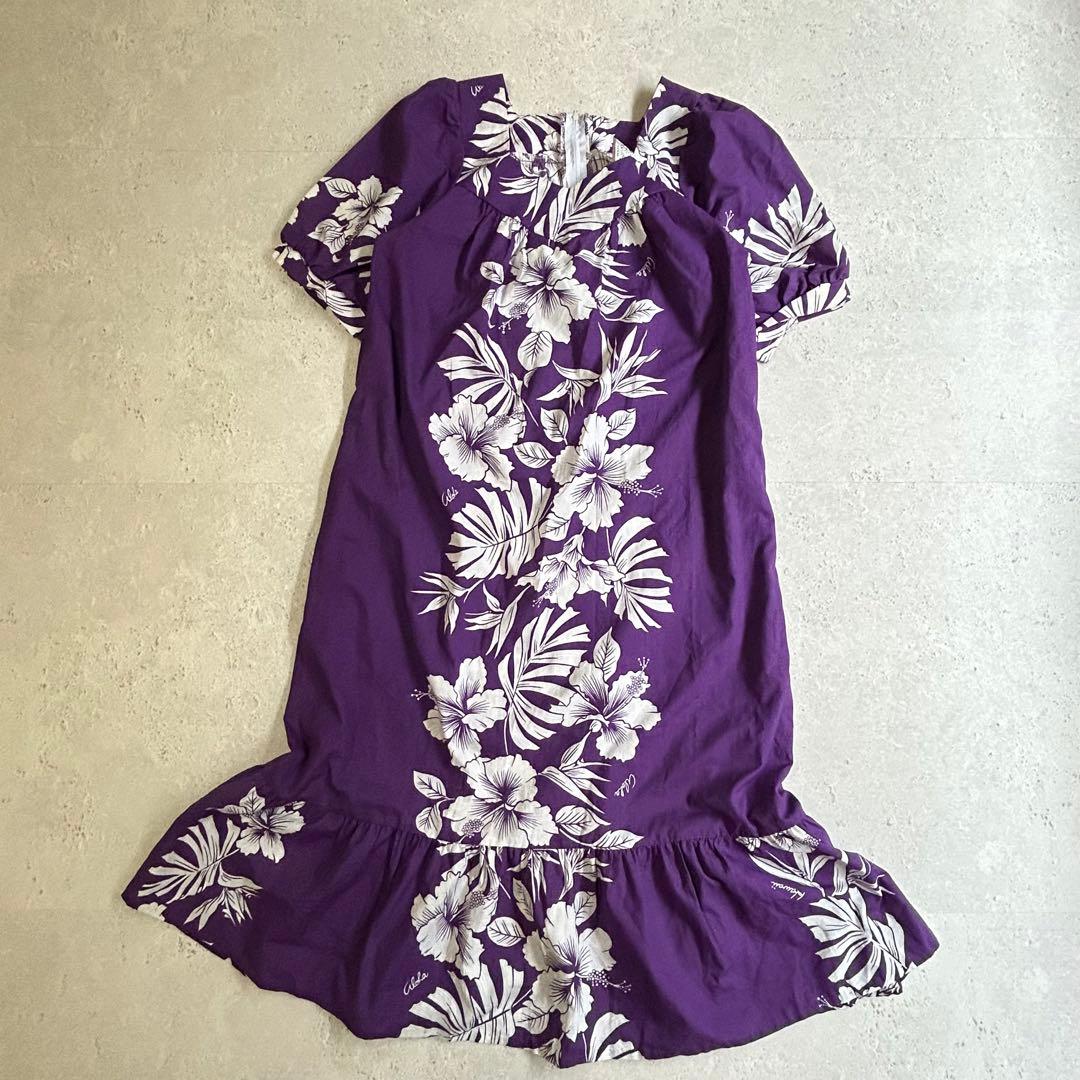 ロイヤルクリエーションズ ハワイアンドレス ムームー アロハ 衣装 パープル 花