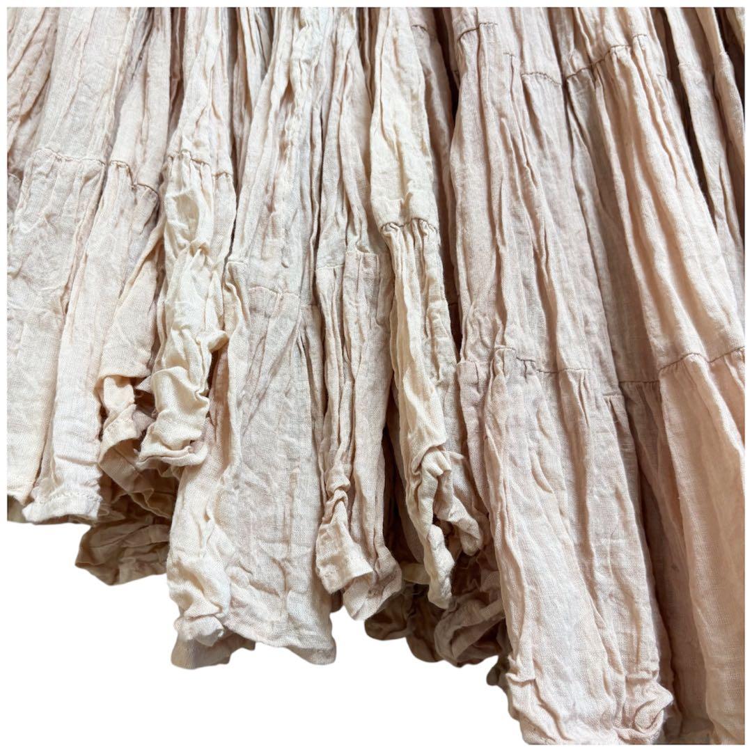 ★値下げ ジプシースカート ベリーダンス 25ヤード 淡い肌色ピンク インド製