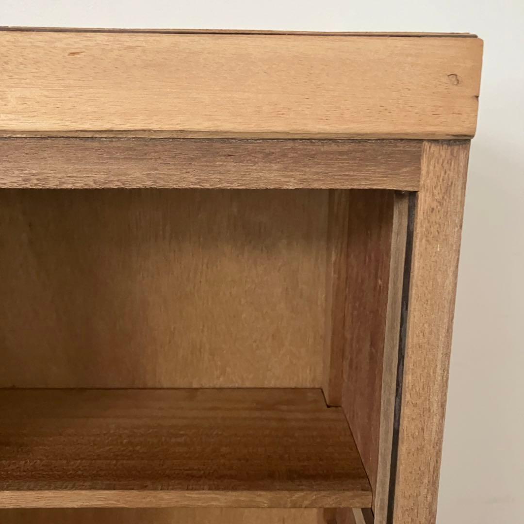 レトロ　アンティーク　古家具　古道具　剥離家具　ストリップド　ガラス棚　シェルフ