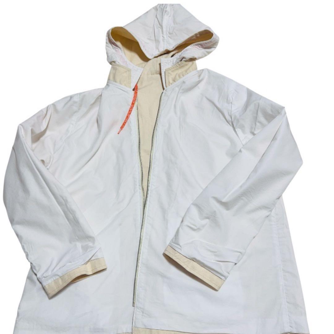 CHAPAL パーカー　フード付きコート クリーム色　M フランス　リバーシブル