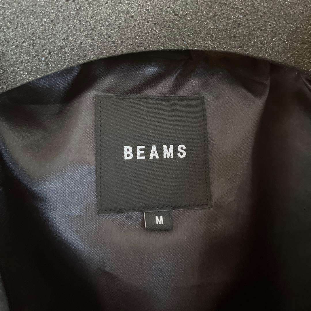 BEAMS レザー ジップブルゾン【ワイドフィット】