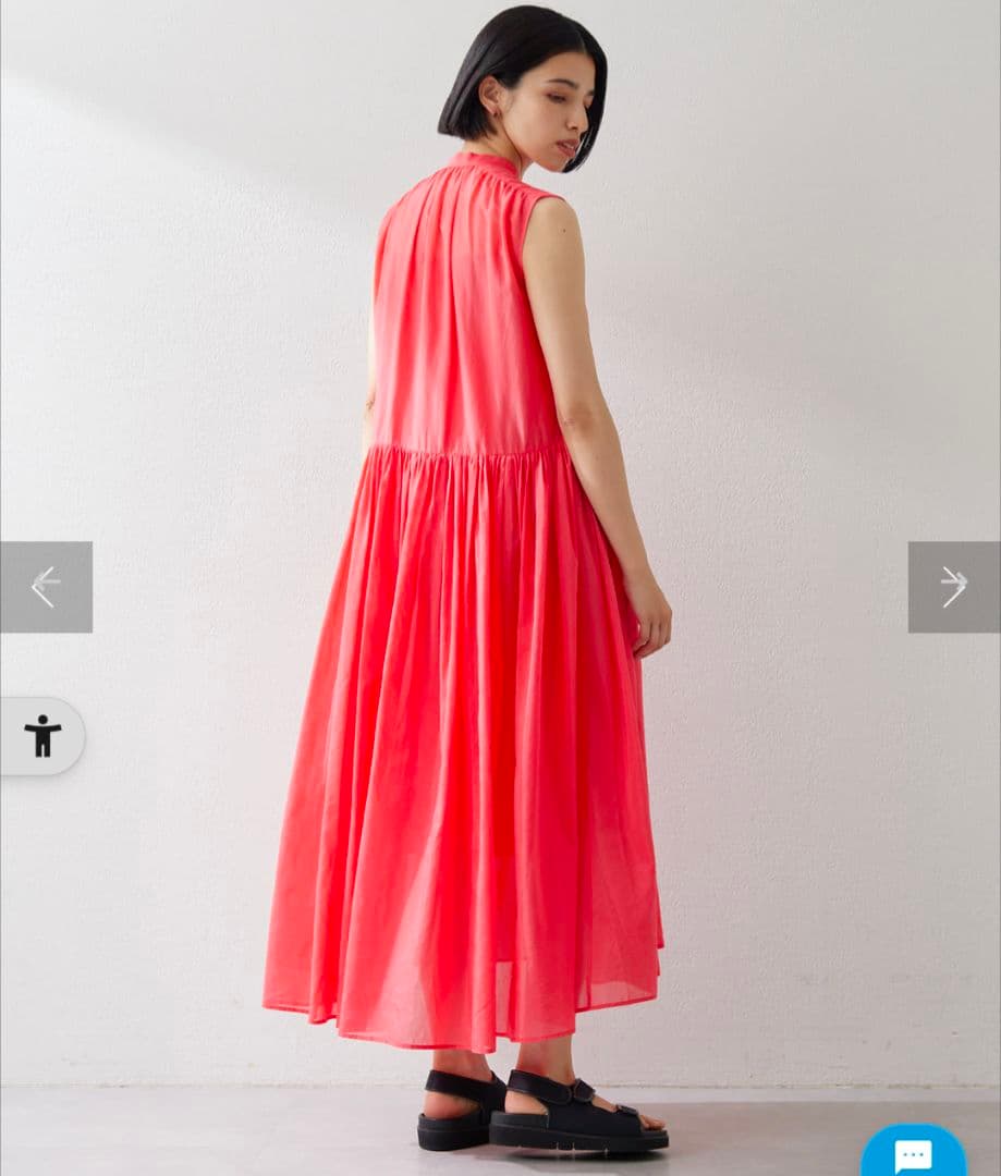 【サイズ:36】シルクローンギャザーワンピース