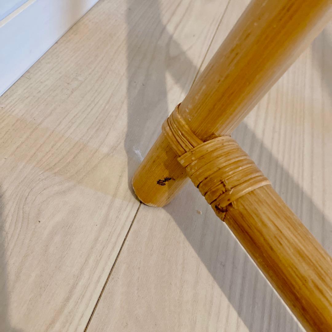 昭和レトロ ラタン調 オーバル型 姿見 全身鏡 スタンドミラー