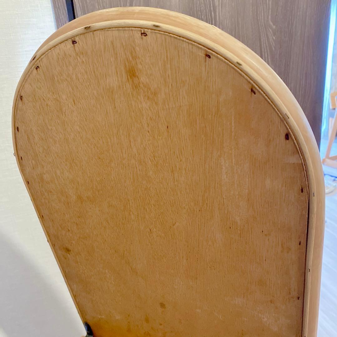 昭和レトロ ラタン調 オーバル型 姿見 全身鏡 スタンドミラー