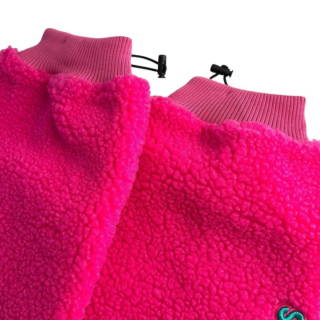 564 パーリーゲイツ レッグウォーマー ボアフリース ピンク ロゴ入り