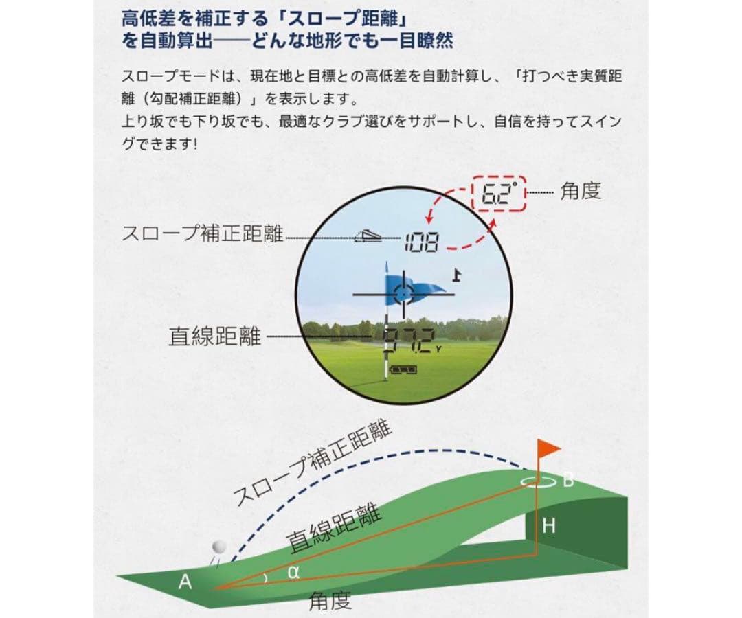 ゴルフ距離計　充電式　距離測定器　高速測定　マグネット付き　IPX4防水