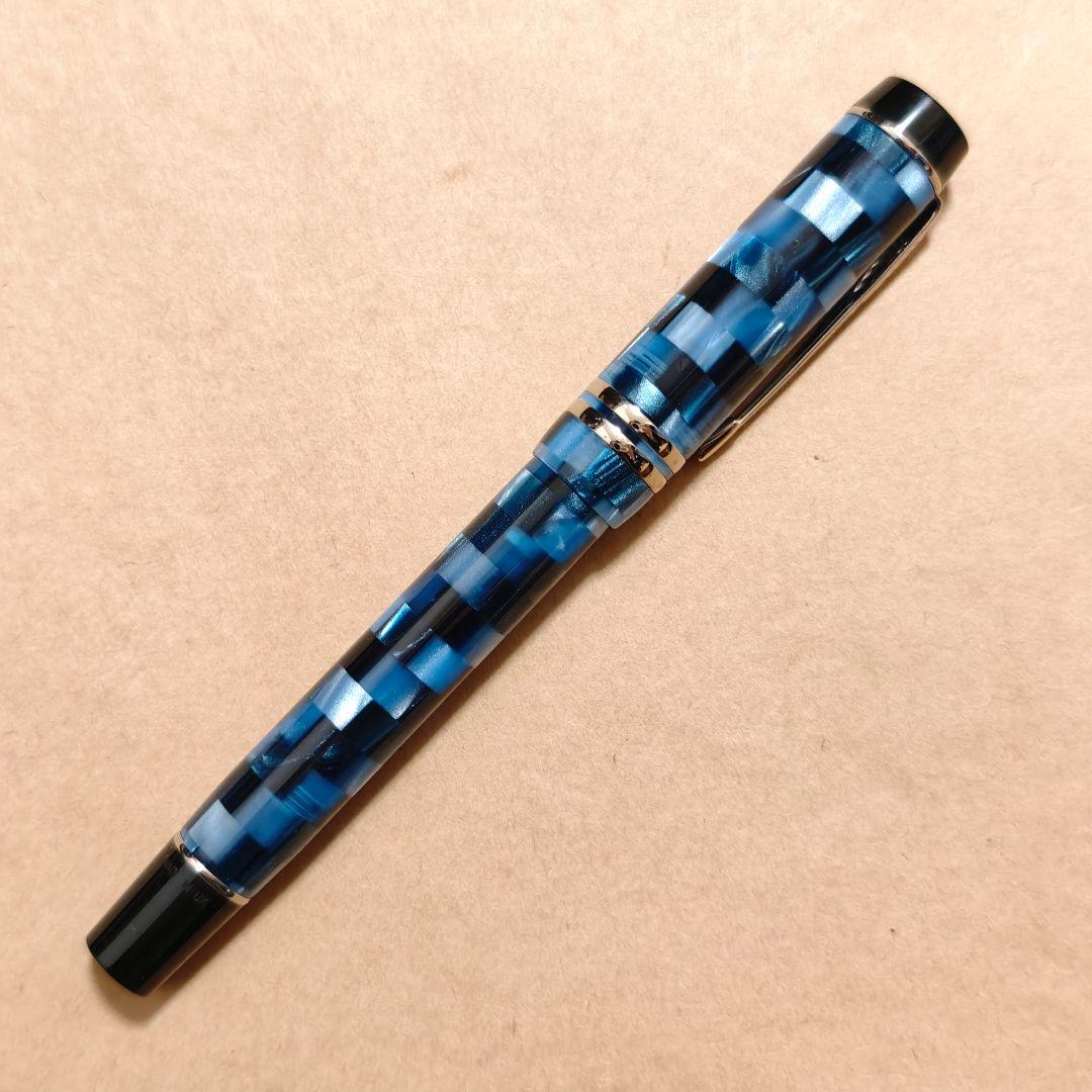 Parker デュオフォールド チェックブルー 万年筆 パーカー