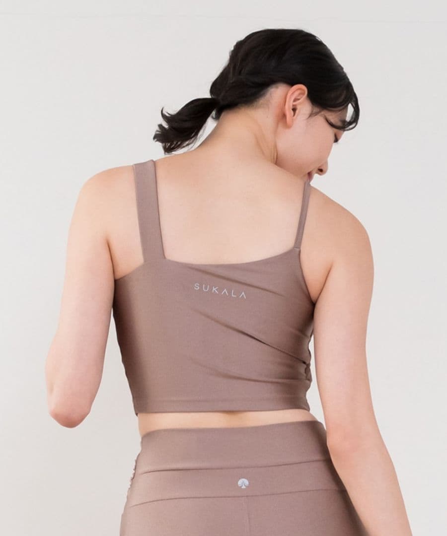 新品●M●SUKALA●シャインストレッチアシンメトリー●ピンクブラウン