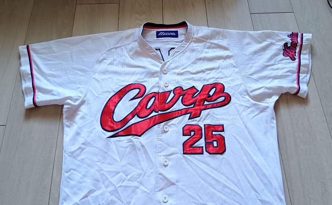 広島　東洋　カープ　新井　ハイクオリティ　ホーム　ユニフォーム　ミズノ　L