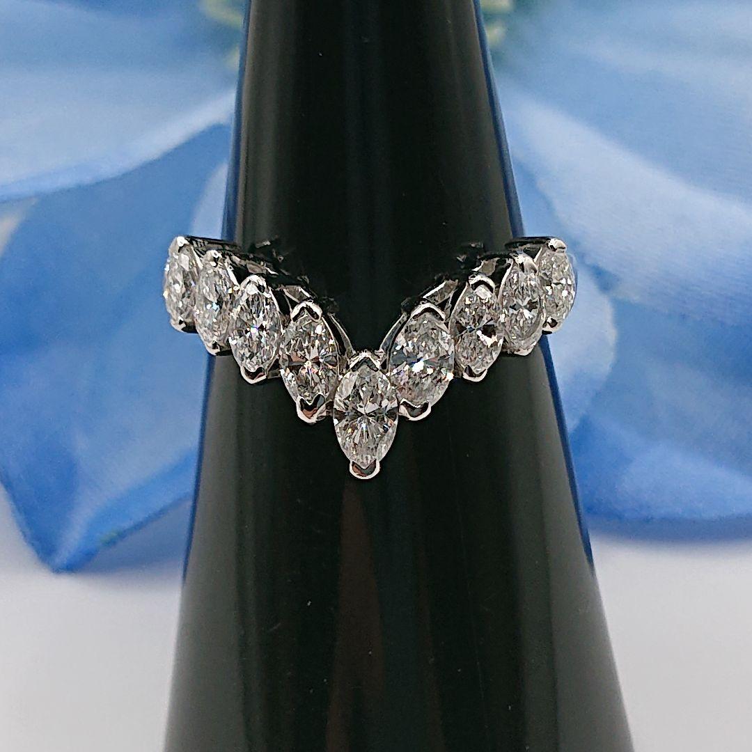 ハメル准将様1カラットUPマーキース 天然ダイヤモンドリング V字プラチナ900