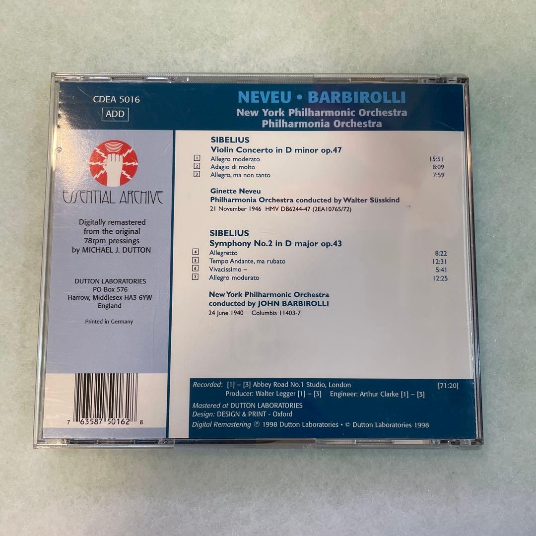ウォルター・ススキンド　ジョン・バルビロリ　シベリウス　ヴァイオリン協奏曲