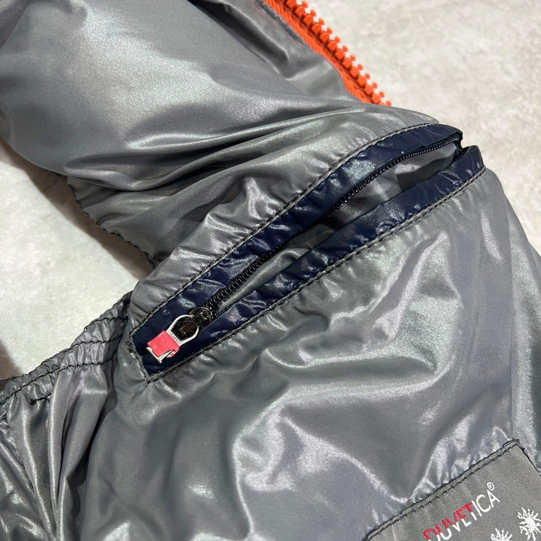 DUVETICA デュベティカフード付きダウンベスト 48 ネイビー/オレンジ