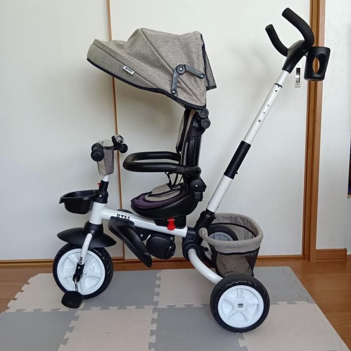 BTM 折りたたみ三輪車 前カゴ・カップホルダー付　enon03