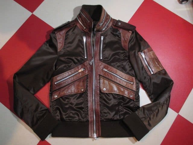 希少 カンガルーレザー LUV MAISON ナイロン×レザージャケット