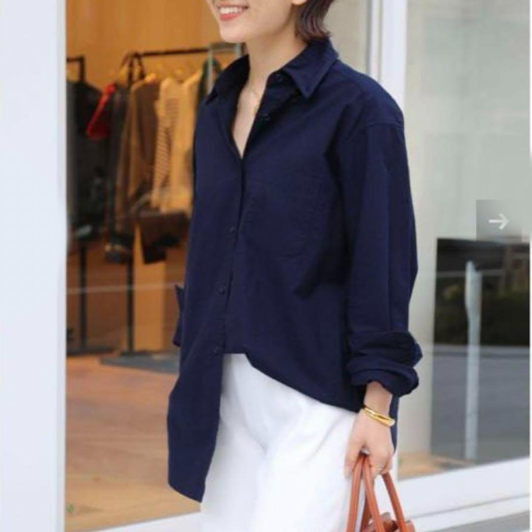 ドゥーズィエムクラスオックスフォード ボタンダウンコットンシャツ ネイビー