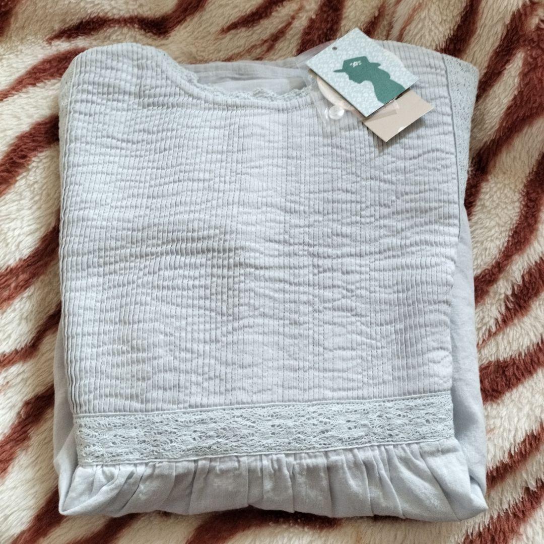 完売★【kazumi×Samansa Mos2】袖レース前後着ブラウス(ブルー)