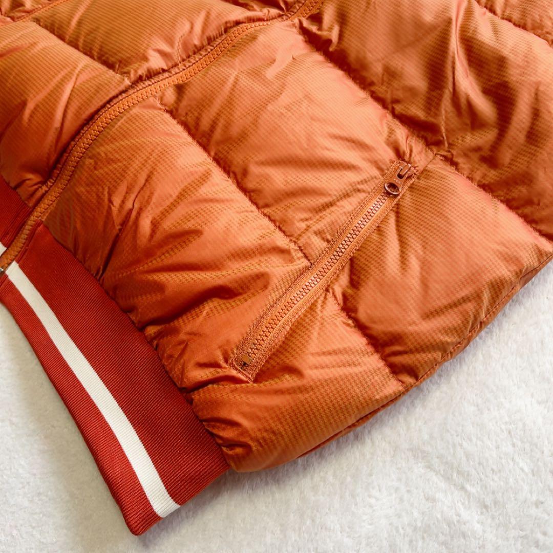 美品　　パーリーゲイツ　ダウン　ベスト　オレンジ　リブ　ワッペン