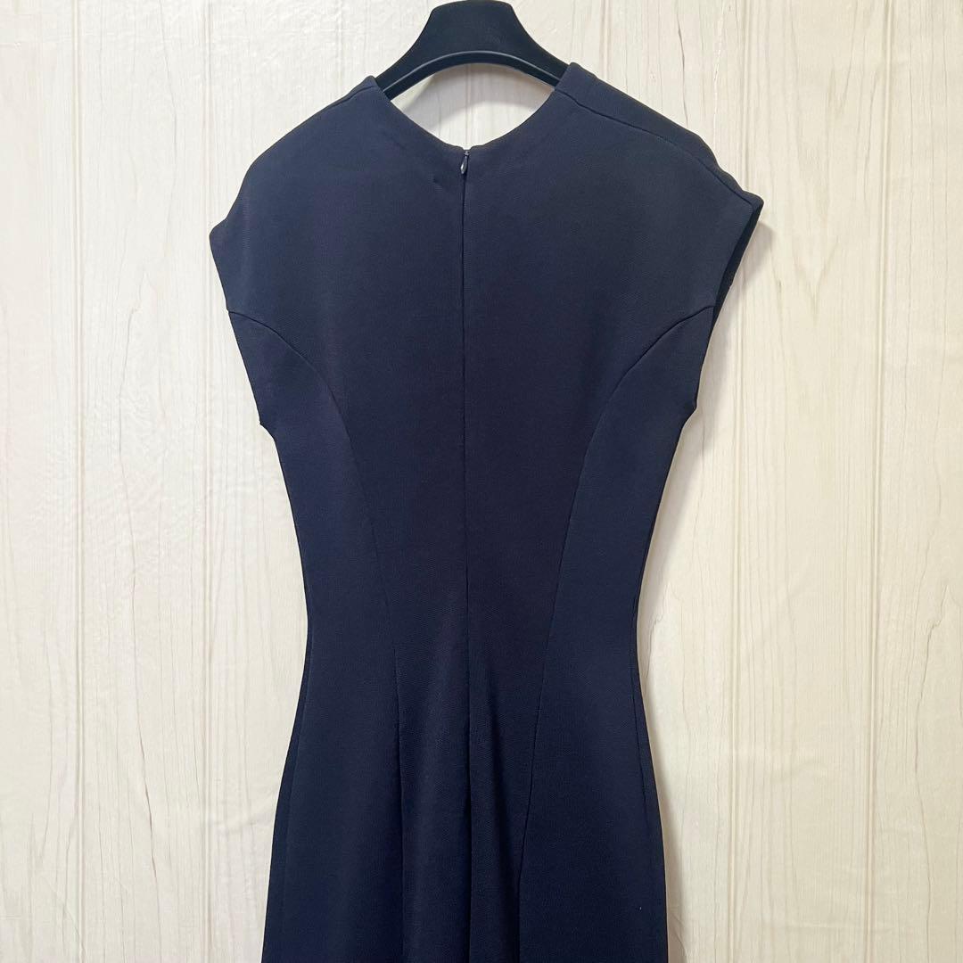 【セルフォード】マーメイドラインロングワンピース☆フレンチスリーブ☆上品☆黒☆S