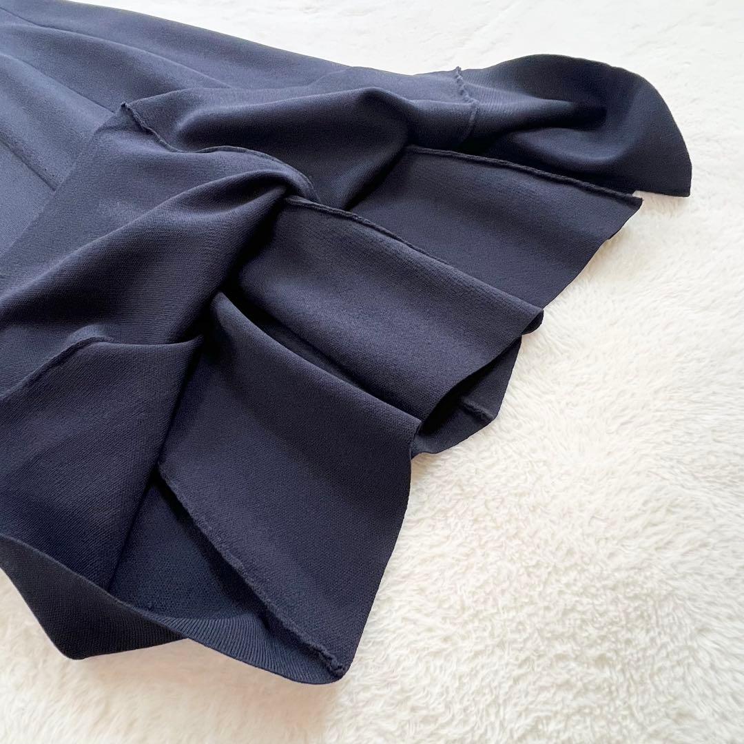 【セルフォード】マーメイドラインロングワンピース☆フレンチスリーブ☆上品☆黒☆S