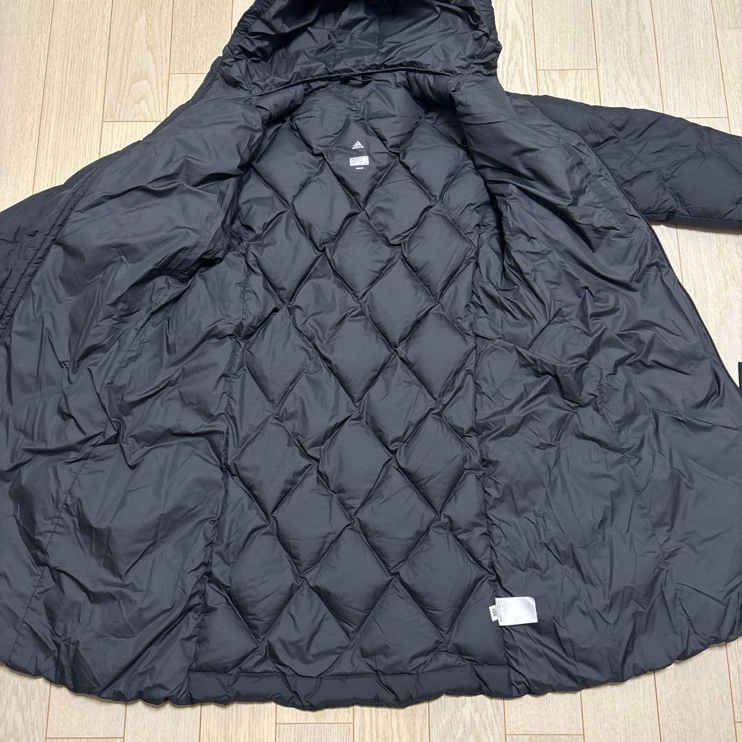 【美品】アディダス adidas ブラック ロング ライトダウン ジャケット