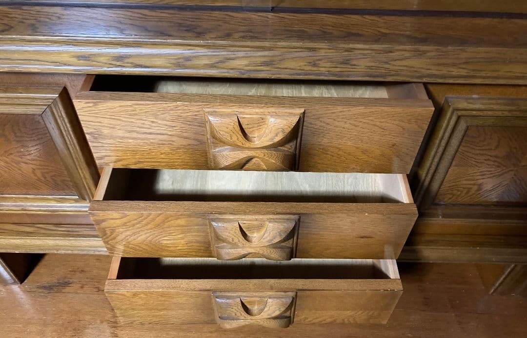 【昭和レトロ】送料無料♦食器棚✰サイドボード（約）巾135高さ114奥行40cm