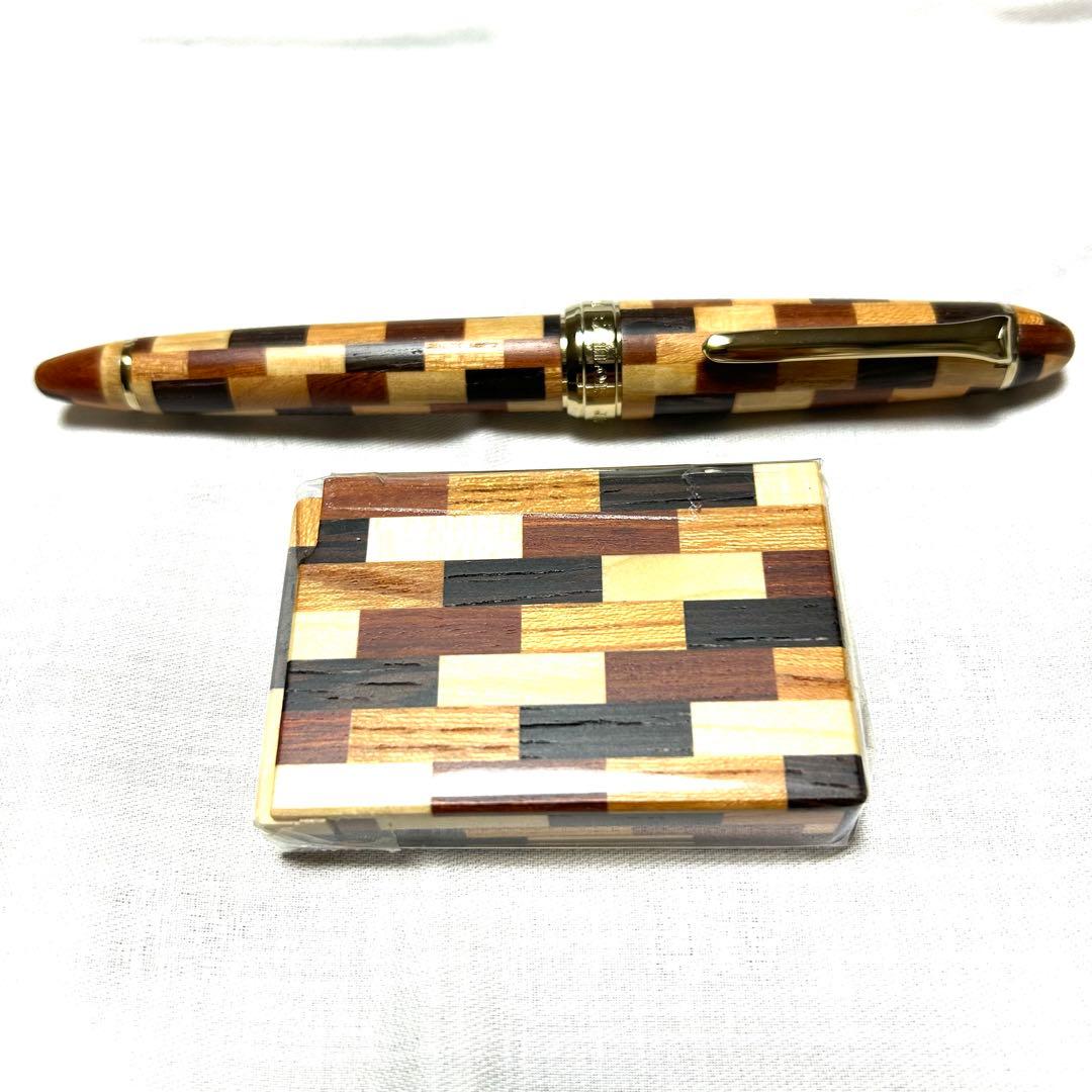 【入手困難‼️】セーラー箱根寄木細工万年筆（太字）14Ｋインク吸入器コンバーター付