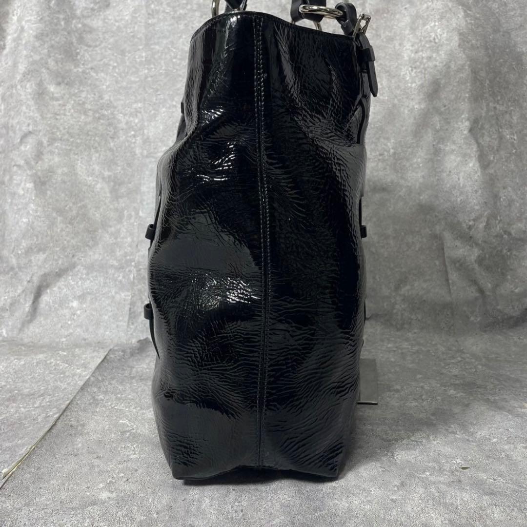 美品　バリー　大容量　トートバッグ　黒　光沢　メンズ　A4対応