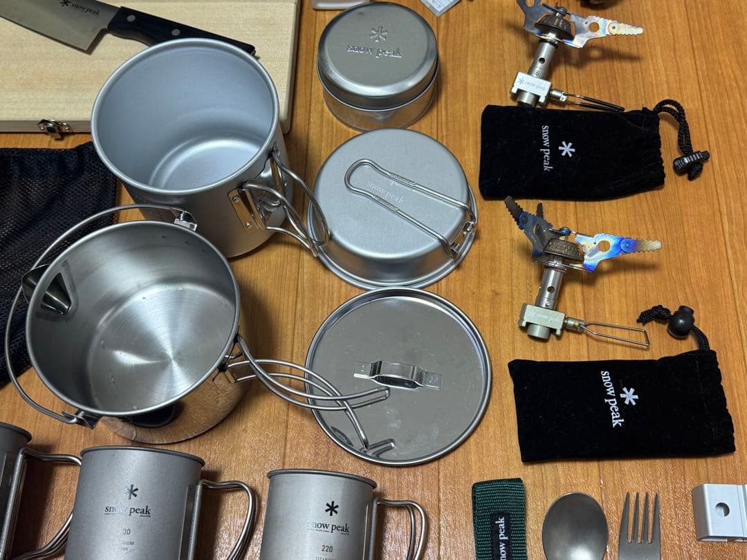 スノーピーク　雪峰マグ マナイタセット チタンマグ ワッパー 等 調理器具セット