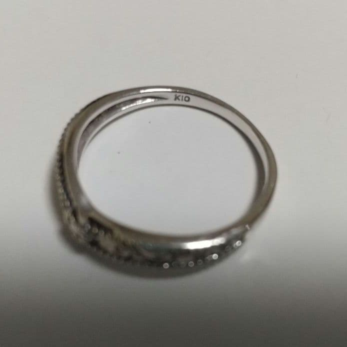 【JEWELRY TSUTSUMI】K10 WG ダイヤモンドピンキーリング