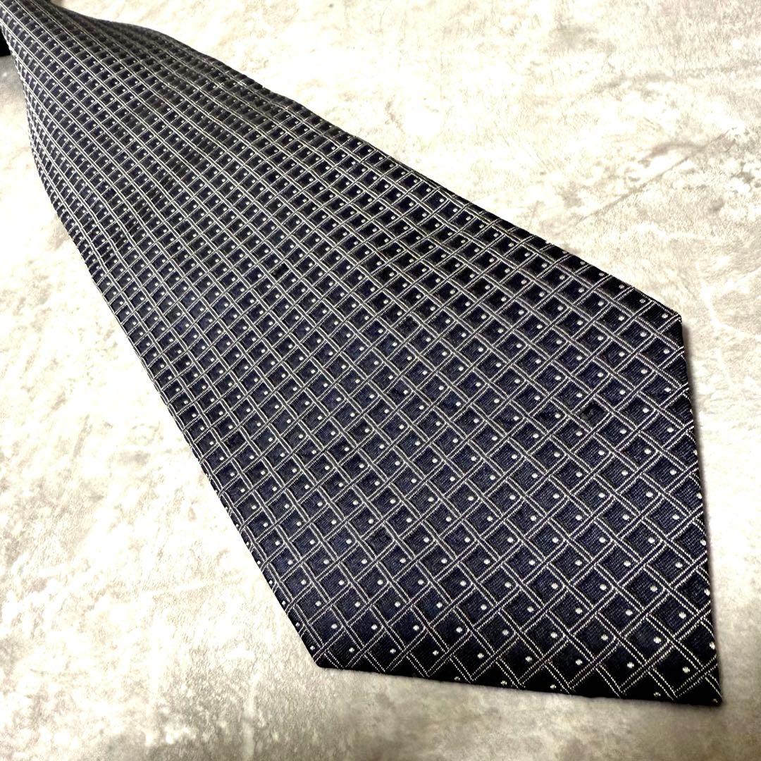 【✨極美品✨】GUCCI グッチ ネクタイ 格子柄 G柄 ブラック ハイブランド
