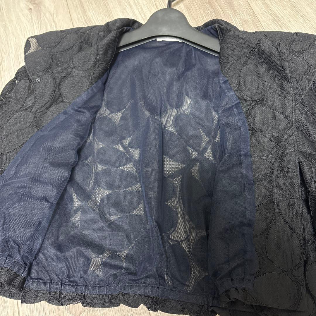 タグなし新品未使用★ リーフチュールレース フレアカラーショートブルゾン