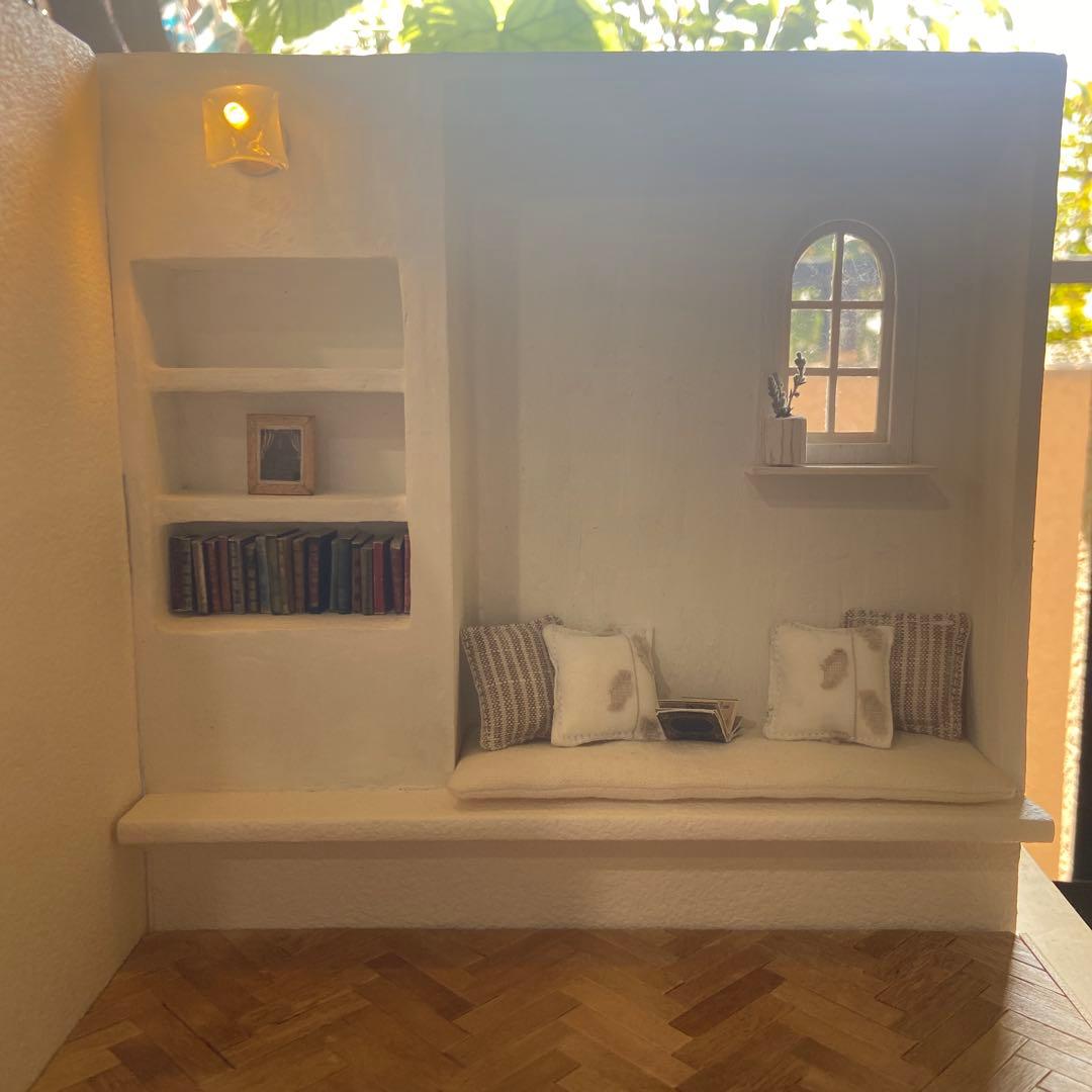 ✳︎1/12 ヘリンボーンの床と塗壁のドールハウス✳︎ 背景ボード ミニチュア