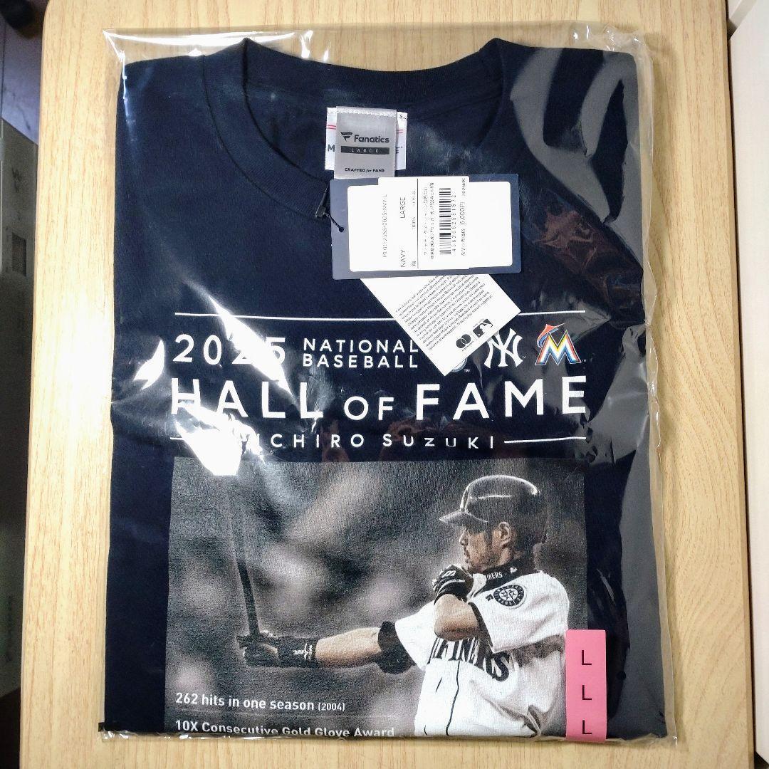 ICHIRO イチロー 米国野球殿堂入り記念 Tシャツ ネイビー Lサイズ