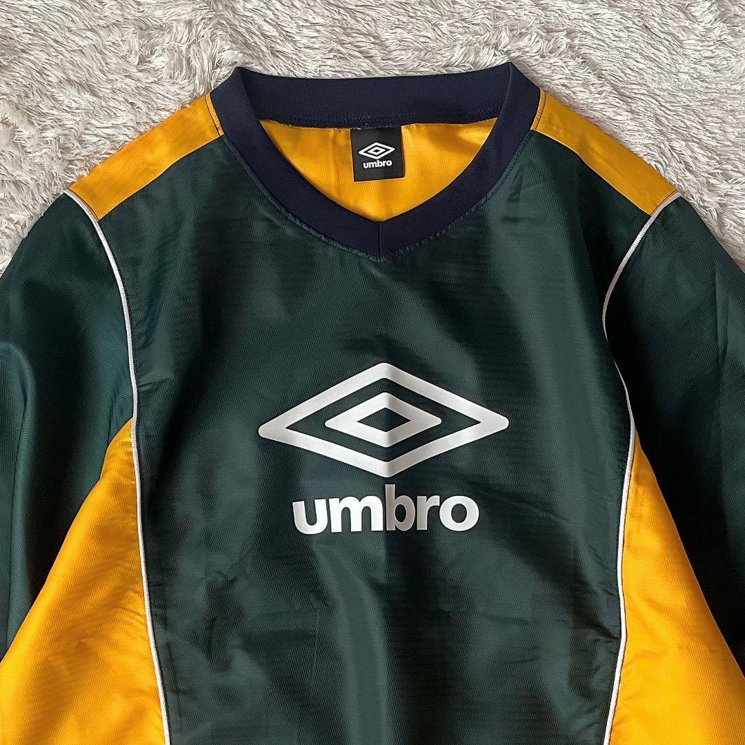 【美品】アンブロ ピステ 上下セットアップ ロゴプリント 緑×黄 メンズXL