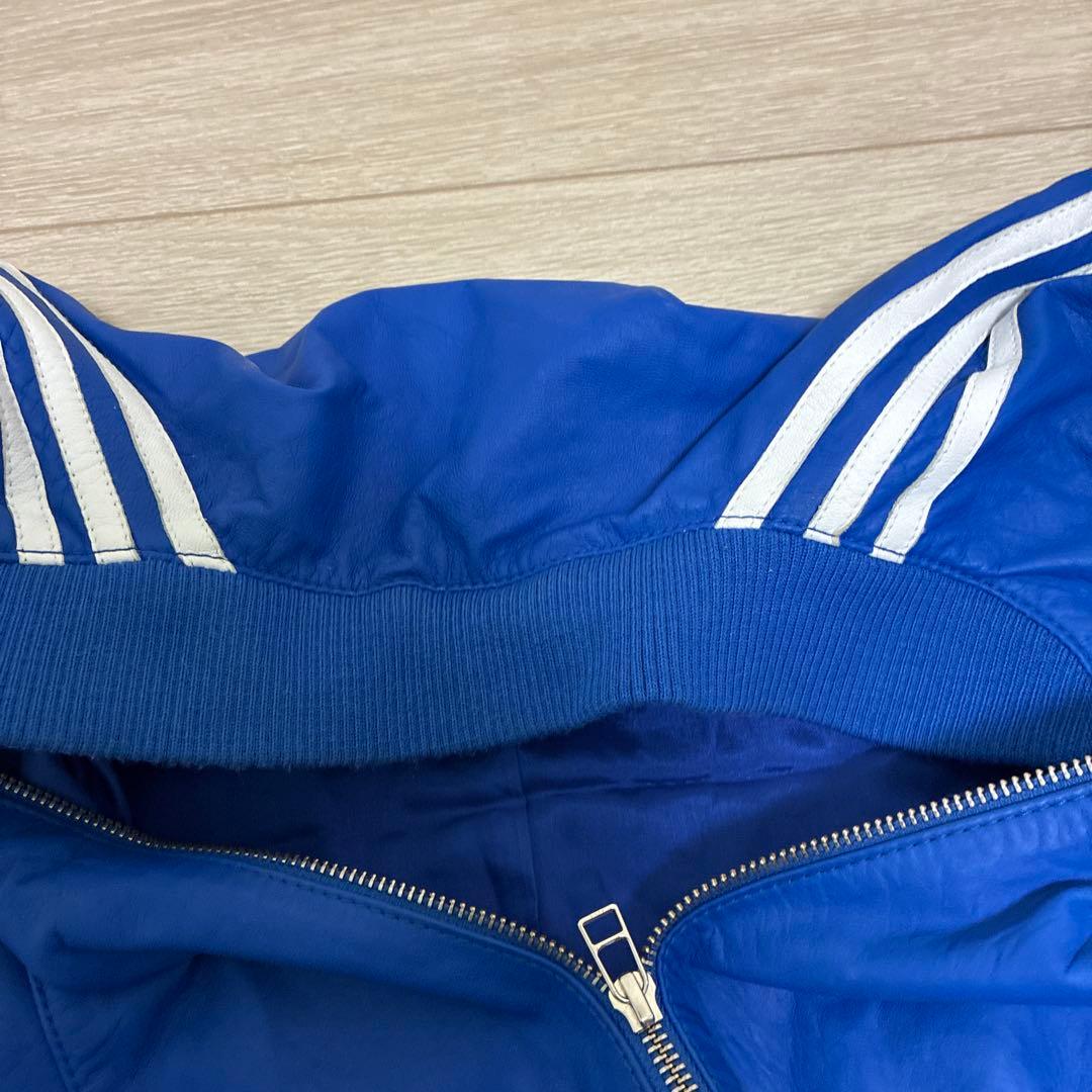 アディダス　ファレル　レザートラックジャケット ブルー