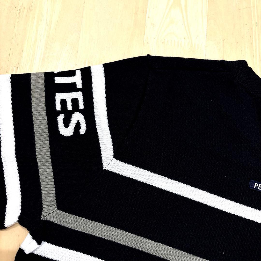 パーリーゲイツ☆新品 配色ボーダーコットンクルーネックニット