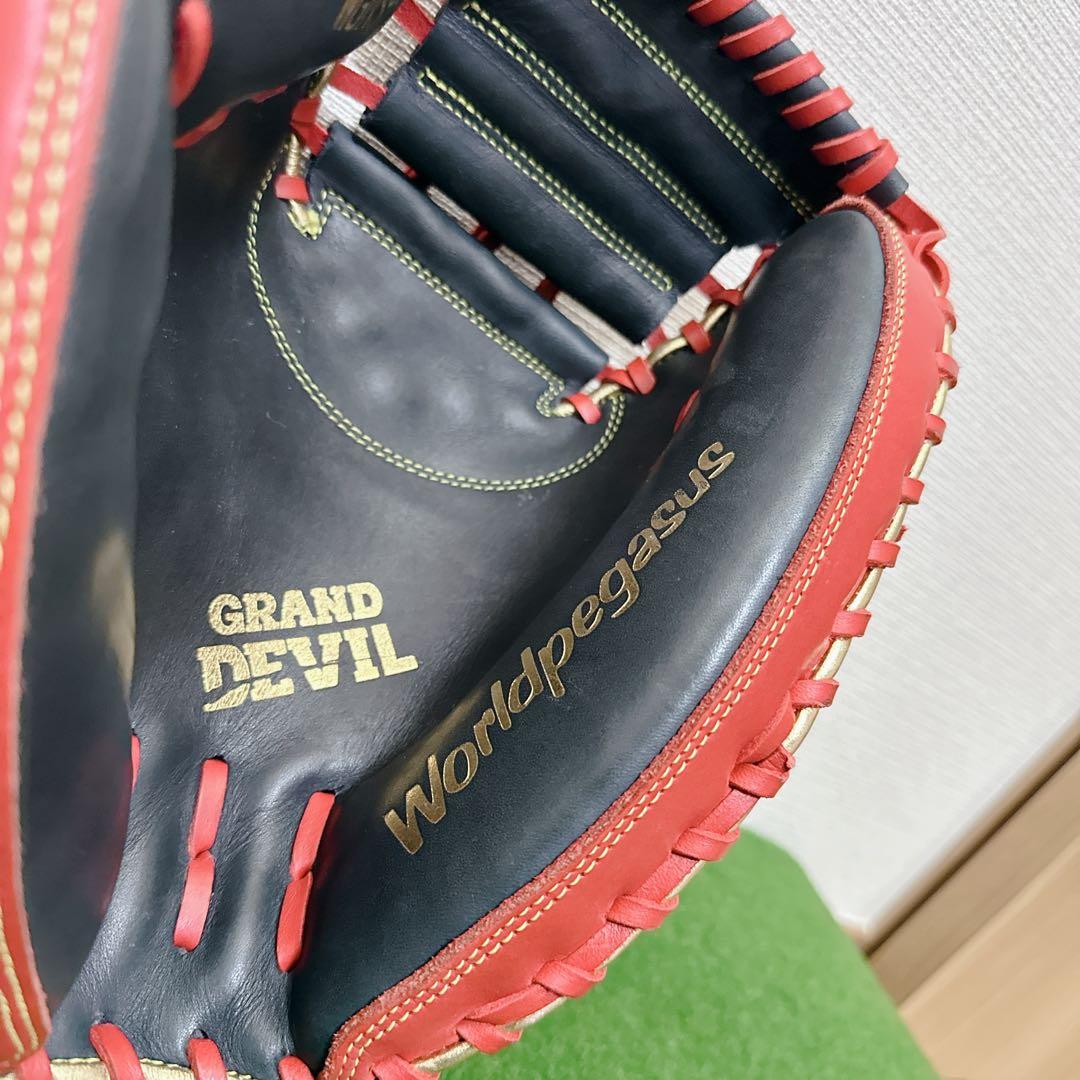 未使用級 ワールドペガサス 軟式用 キャッチャーミット 左投げ グランドデビル