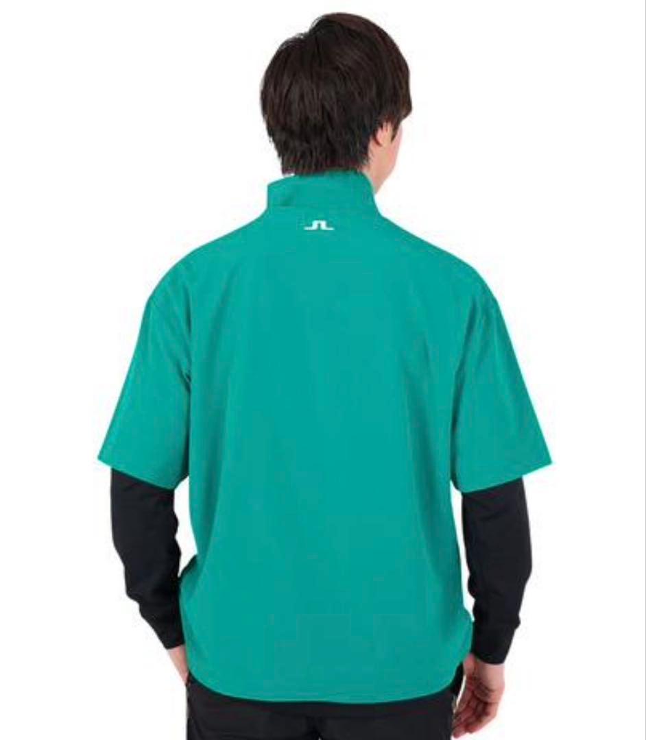 J.LINDEBERG 防風 半袖ハーフジップ46(L相当) ブルー　新品