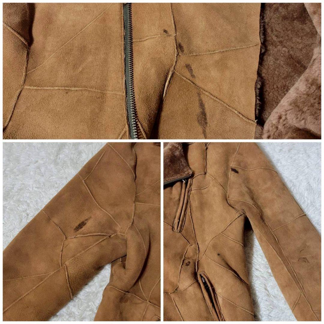 希少✨ glamb リアルムートン パッチワーク ダブルライダースジャケット L