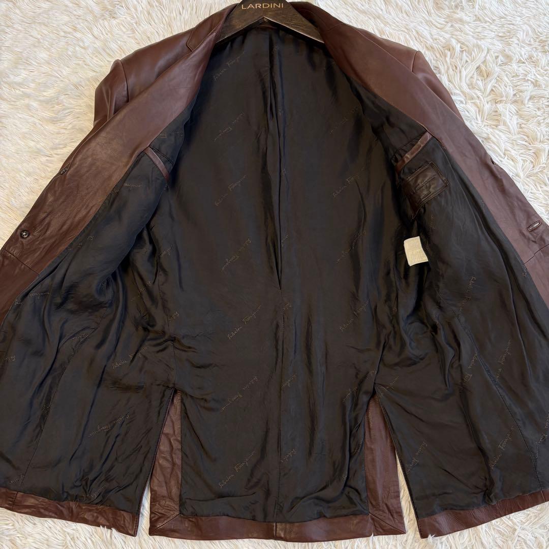 サルヴァトーレフェラガモ レザー テーラードジャケット 48サイズ