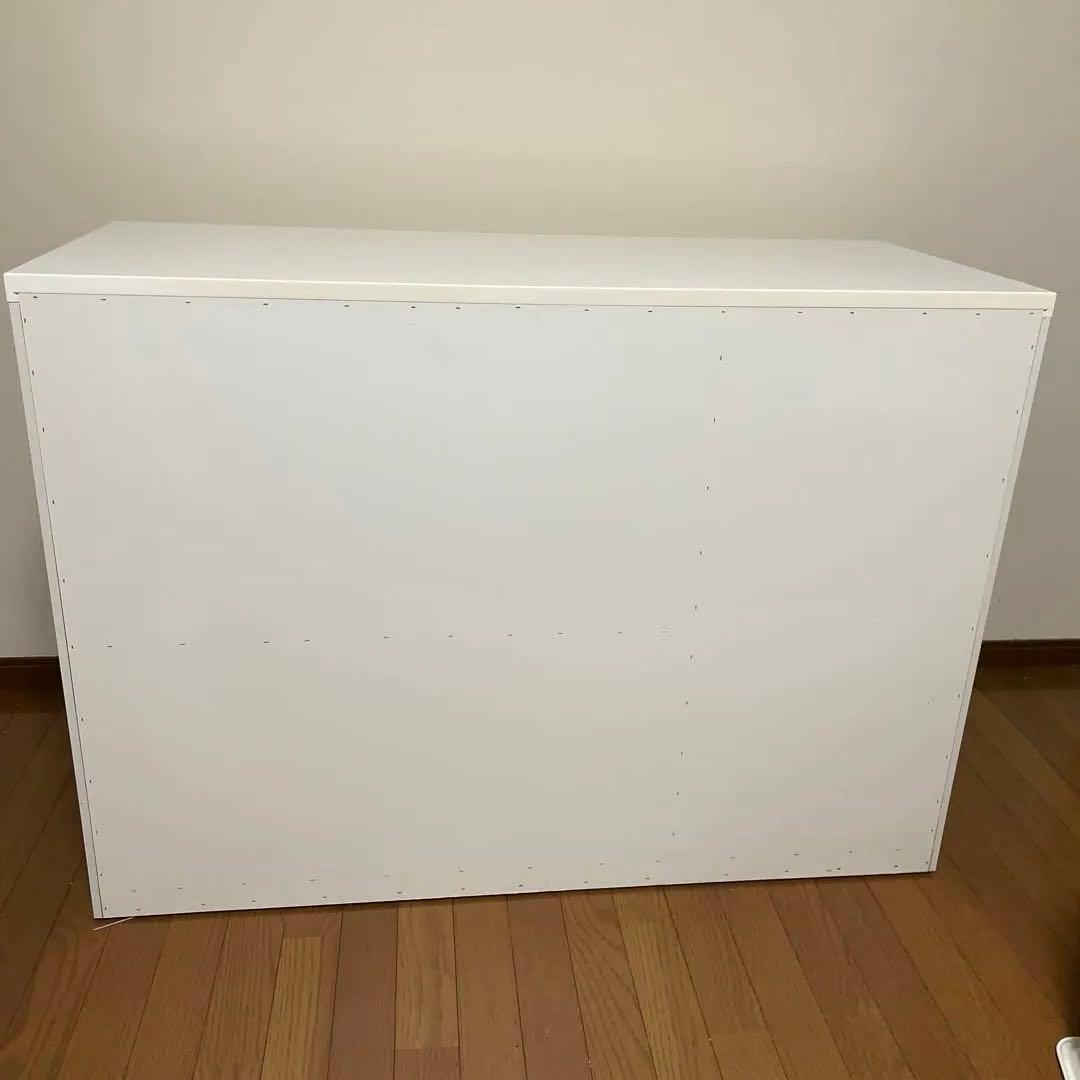 ホワイト引き出し式食器棚