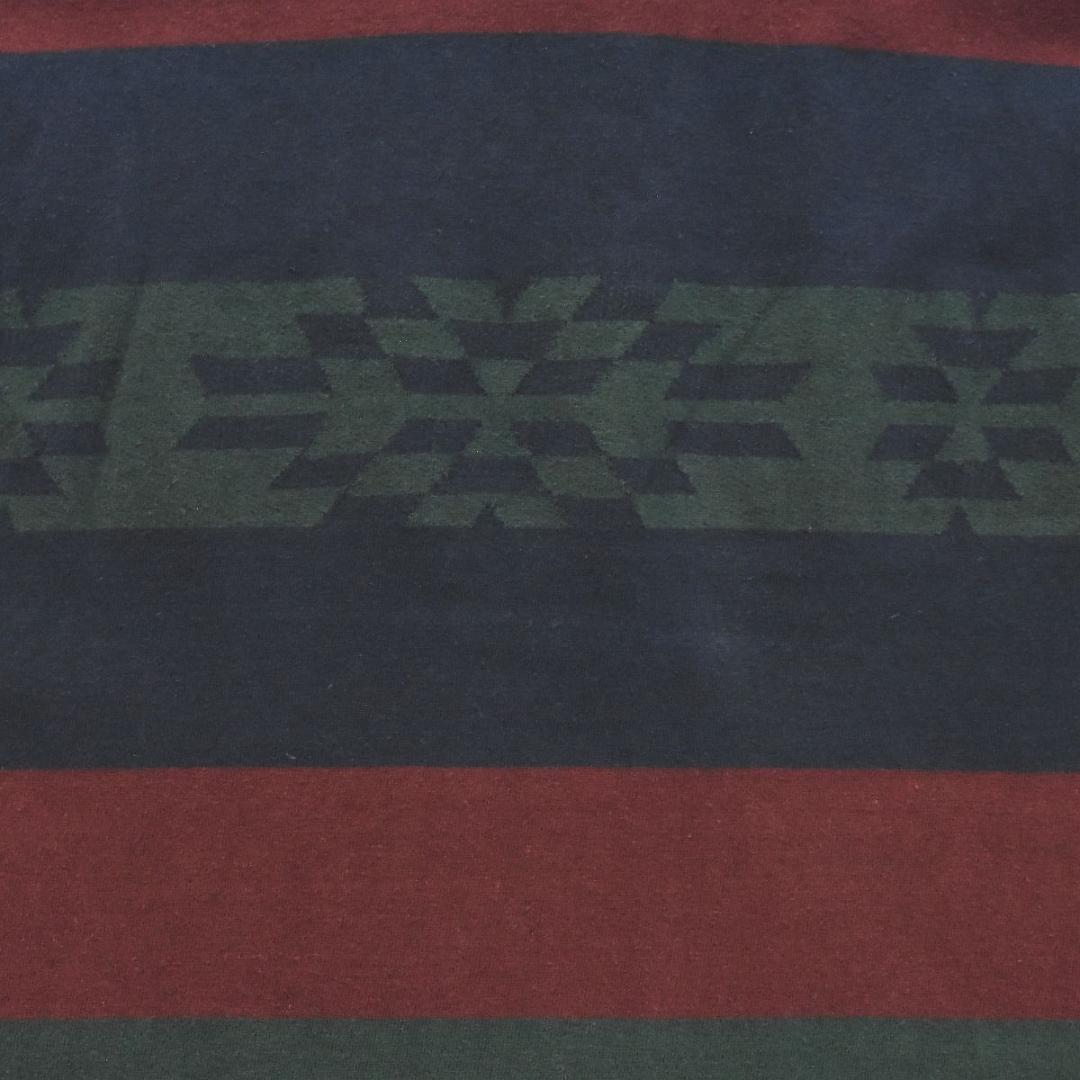 【ネイティブ】 刺繍ロゴ カンタベリー 半袖 ラガーシャツ M ボーダー柄