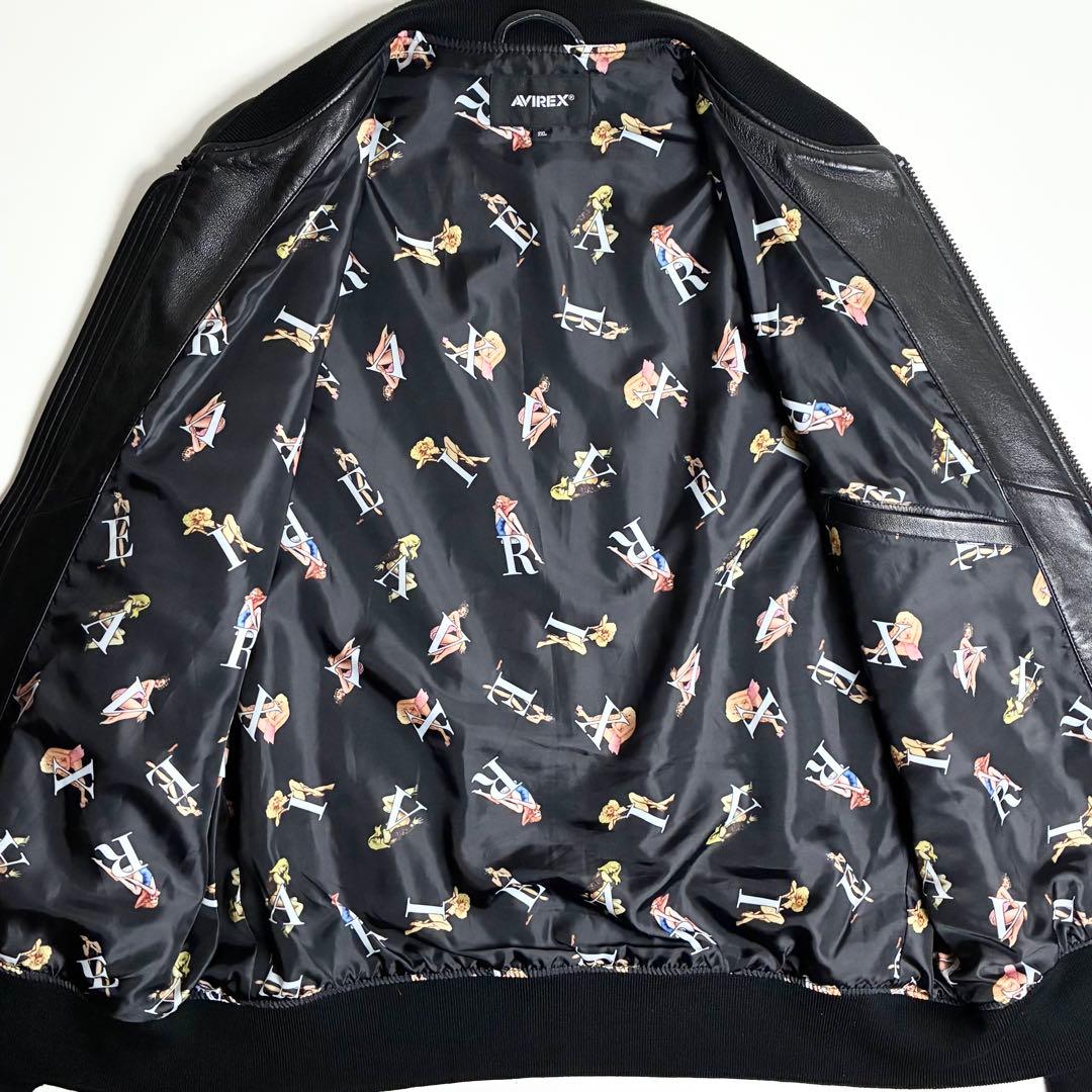 美品【希少2XL】アヴィレックス/シープレザーMA-1/レザーフライトジャケット