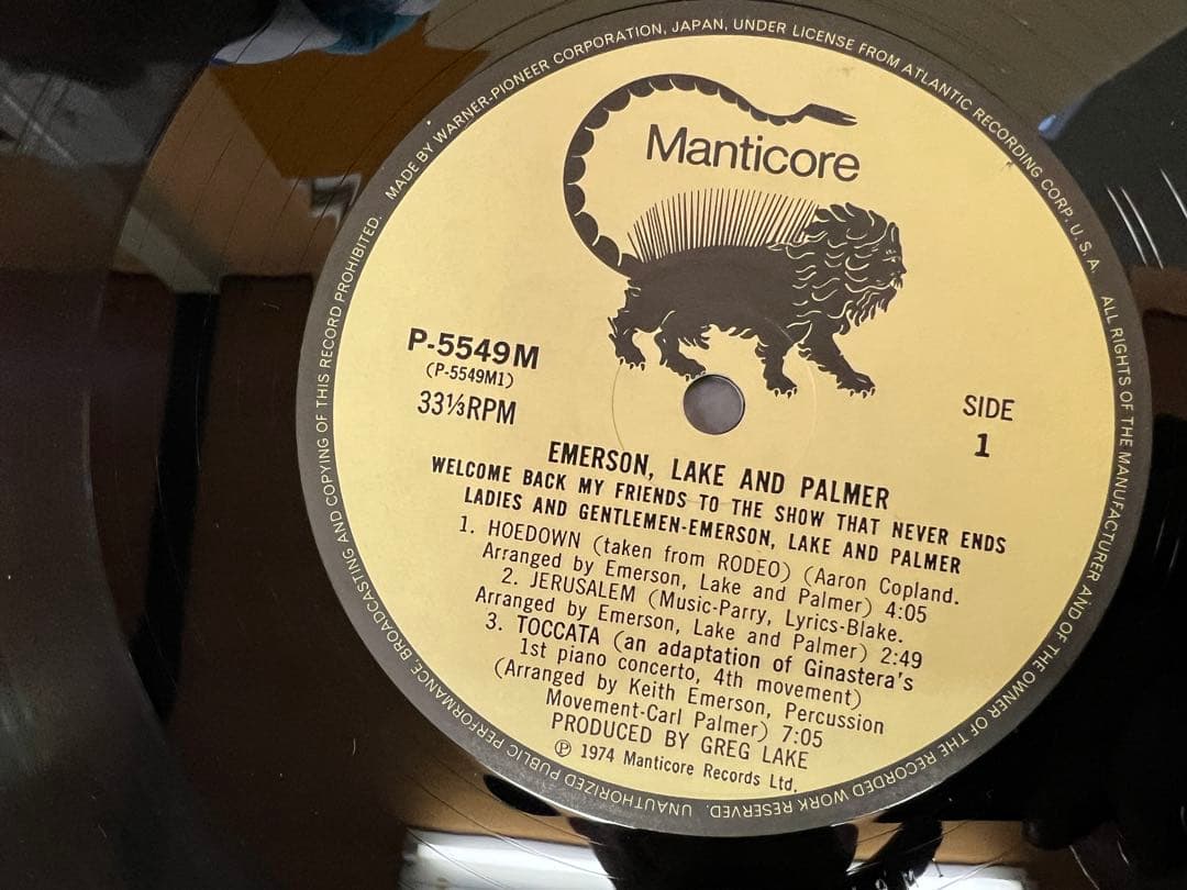 ELP 1974年 日本盤 3LP 洋楽レコード　ライブP-5549-51M