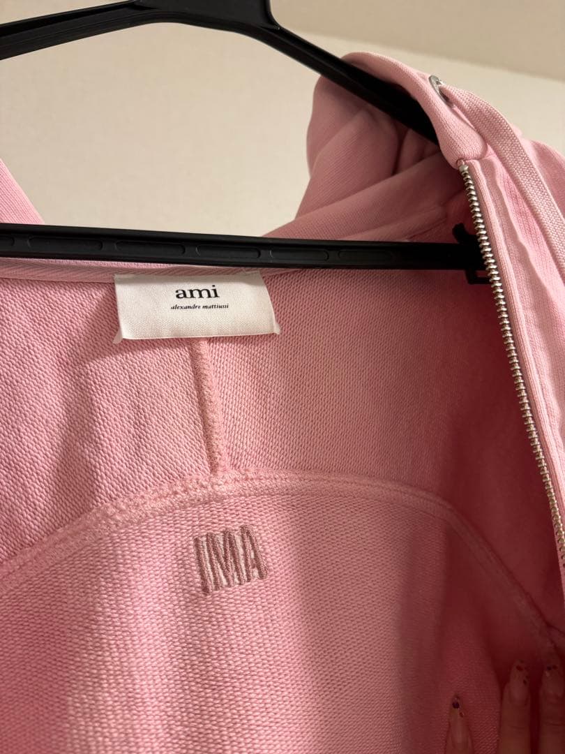ami paris ピンク ジップアップパーカー XXSサイズ