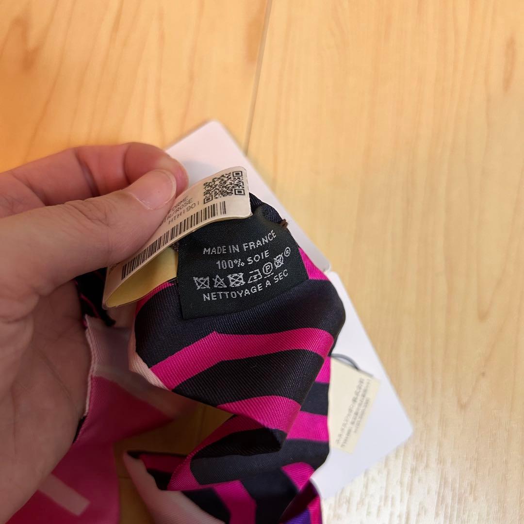 【未使用品】エルメス　ツイリー　シルクゲーム　ピンク