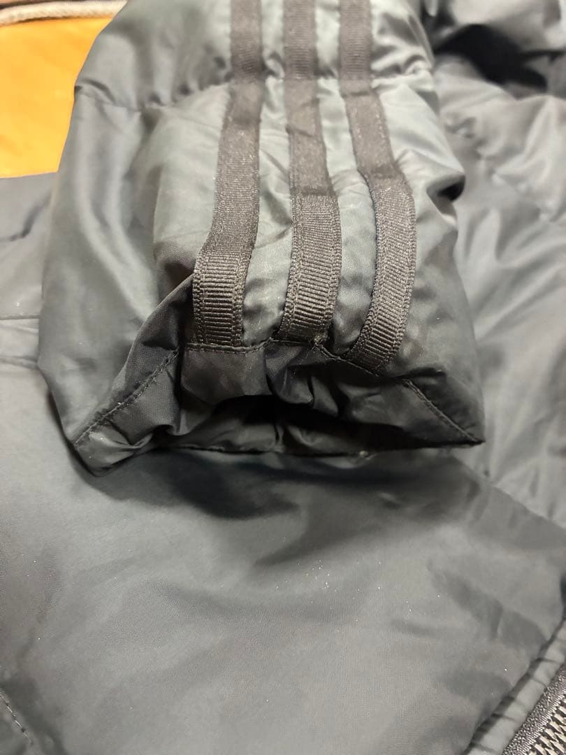 adidas フード付きロングコート ブラック