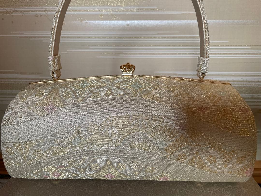 紗織 和装用バッグと草履セット 美品 パールトーン加工